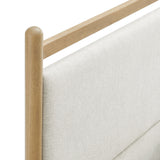Ginny Light Oak Heathered Ivory King Size Platform Bed Frame - Ornate Home