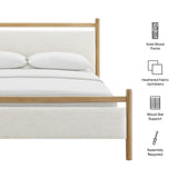 Ginny Light Oak Heathered Ivory King Size Platform Bed Frame - Ornate Home