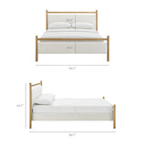 Ginny Light Oak Heathered Ivory King Size Platform Bed Frame - Ornate Home