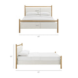 Ginny Light Oak Heathered Ivory Queen Size Platform Bed Frame - Ornate Home