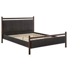 Ginny Wenge Heathered Dark Gray Full Size Platform Bed Frame - Ornate Home