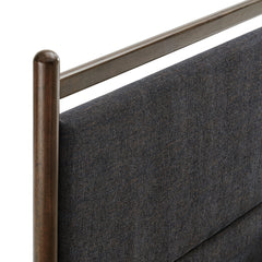 Ginny Wenge Heathered Dark Gray Full Size Platform Bed Frame - Ornate Home