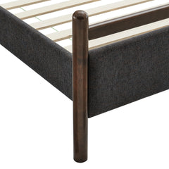 Ginny Wenge Heathered Dark Gray Full Size Platform Bed Frame - Ornate Home