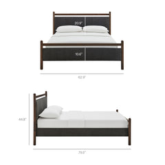 Ginny Wenge Heathered Dark Gray Full Size Platform Bed Frame - Ornate Home