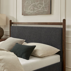 Ginny Wenge Heathered Dark Gray King Size Platform Bed Frame - Ornate Home