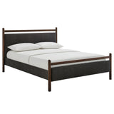 Ginny Wenge Heathered Dark Gray Queen Size Platform Bed Frame - Ornate Home