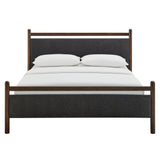 Ginny Wenge Heathered Dark Gray Queen Size Platform Bed Frame - Ornate Home