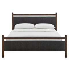 Ginny Wenge Heathered Dark Gray Queen Size Platform Bed Frame - Ornate Home