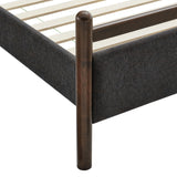 Ginny Wenge Heathered Dark Gray Queen Size Platform Bed Frame - Ornate Home
