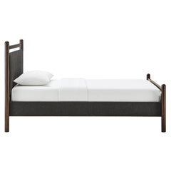 Ginny Wenge Heathered Dark Gray Twin Size Platform Bed Frame - Ornate Home