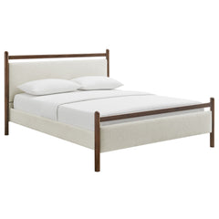Ginny Wenge Heathered Ivory Full Size Platform Bed Frame - Ornate Home
