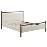 Ginny Wenge Heathered Ivory King Size Platform Bed Frame - Ornate Home