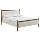 Ginny Wenge Heathered Ivory King Size Platform Bed Frame - Ornate Home