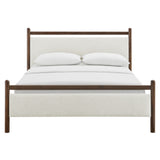Ginny Wenge Heathered Ivory King Size Platform Bed Frame - Ornate Home