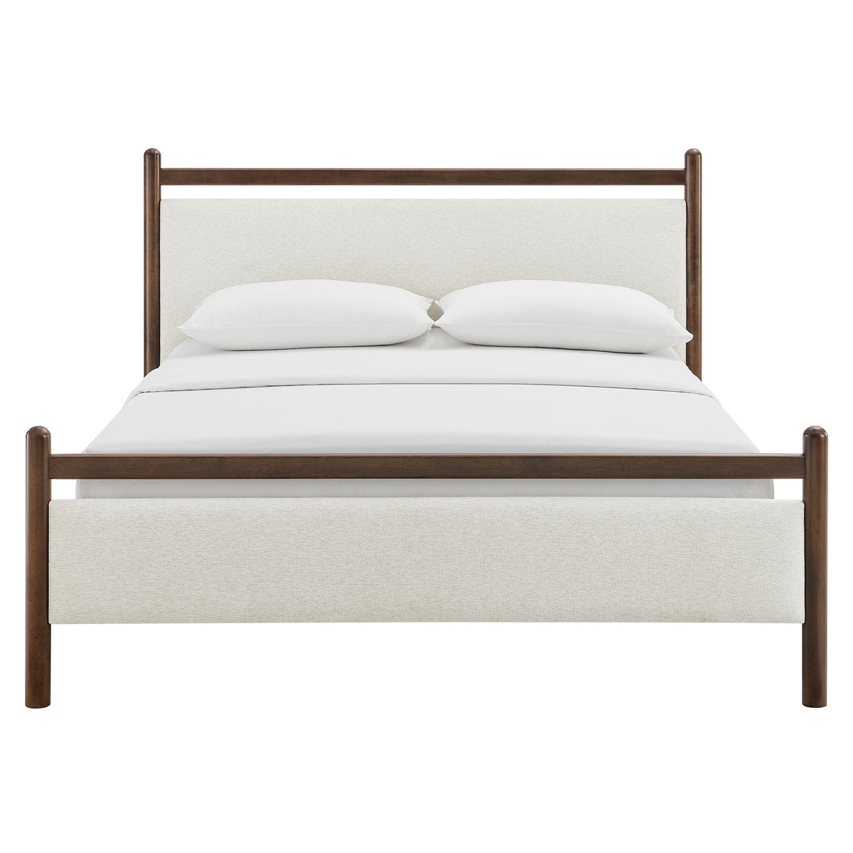 Ginny Wenge Heathered Ivory King Size Platform Bed Frame - Ornate Home