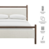 Ginny Wenge Heathered Ivory King Size Platform Bed Frame - Ornate Home