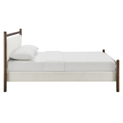 Ginny Wenge Heathered Ivory Queen Size Platform Bed Frame - Ornate Home