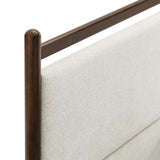 Ginny Wenge Heathered Ivory Queen Size Platform Bed Frame - Ornate Home