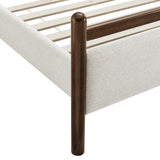 Ginny Wenge Heathered Ivory Queen Size Platform Bed Frame - Ornate Home