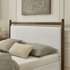Ginny Wenge Heathered Ivory Queen Size Platform Bed Frame - Ornate Home