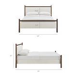 Ginny Wenge Heathered Ivory Queen Size Platform Bed Frame - Ornate Home