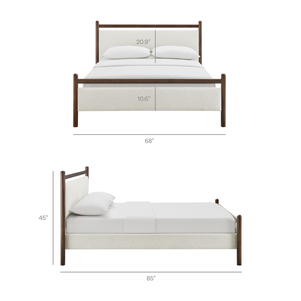 Ginny Wenge Heathered Ivory Queen Size Platform Bed Frame - Ornate Home