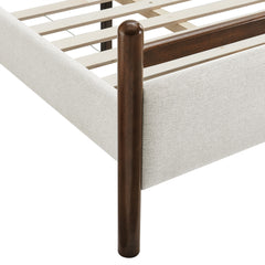 Ginny Wenge Heathered Ivory Twin Size Platform Bed Frame - Ornate Home