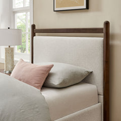 Ginny Wenge Heathered Ivory Twin Size Platform Bed Frame - Ornate Home