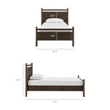 Ginny Wenge Mushroom Twin Size Vegan Leather Platform Bed Frame - Ornate Home