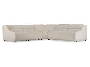 Gio White/Cream 5-Piece Fabric Power Motion Sectional - Ornate Home