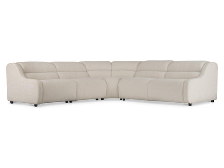 Gio White/Cream 5-Piece Fabric Power Motion Sectional - Ornate Home