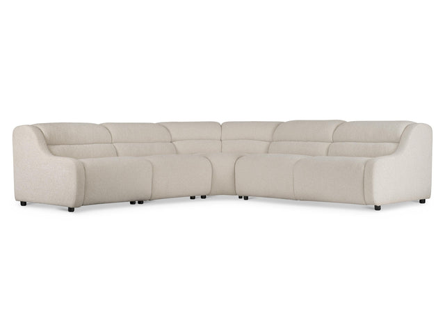 Gio White/Cream 5-Piece Fabric Power Motion Sectional - Ornate Home
