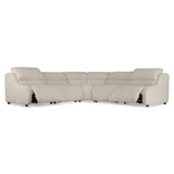 Gio White/Cream 5-Piece Fabric Power Motion Sectional - Ornate Home