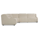 Gio White/Cream 5-Piece Fabric Power Motion Sectional - Ornate Home