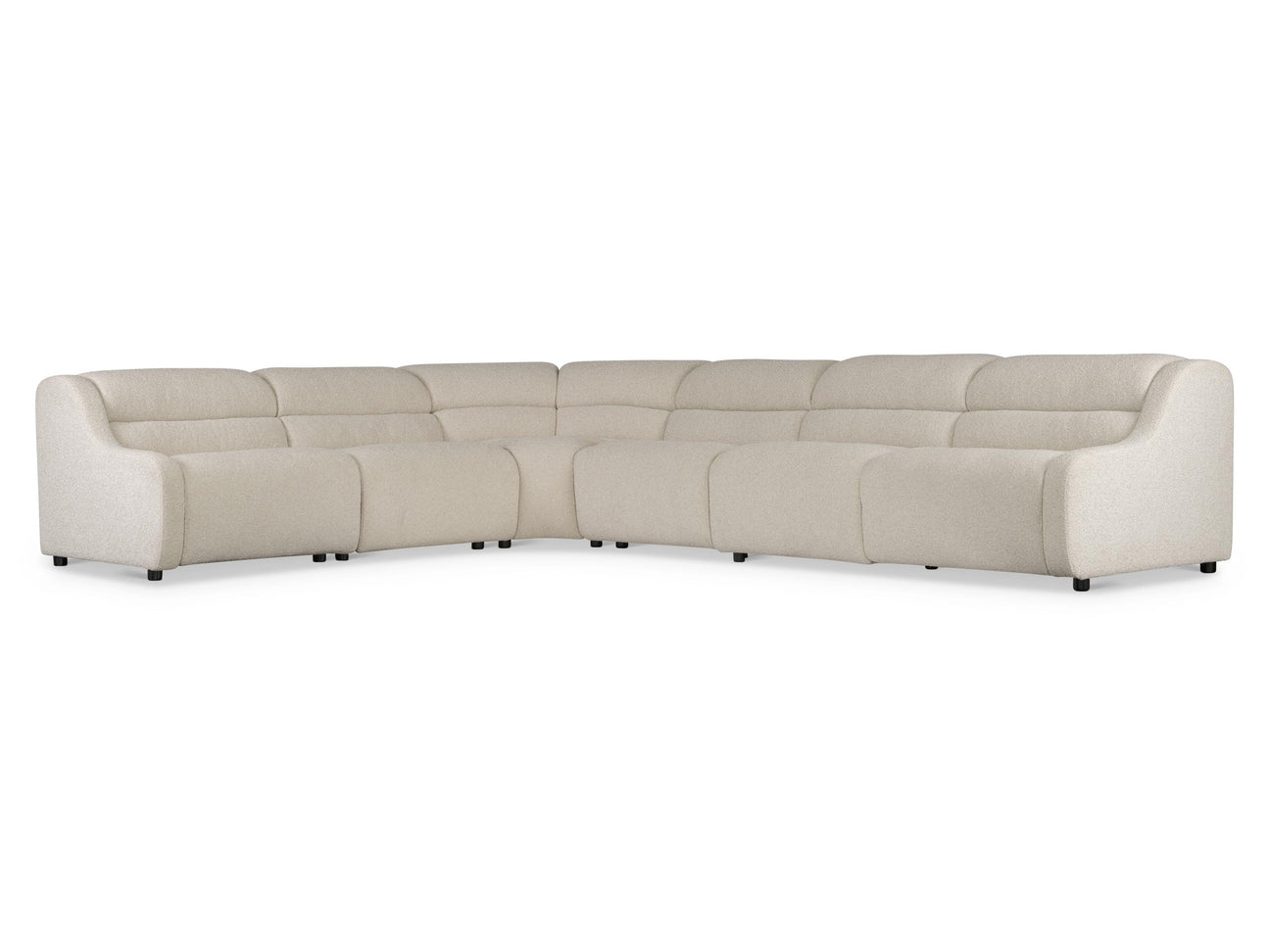 Gio White/Cream 6-Piece Fabric Power Motion Sectional - Ornate Home