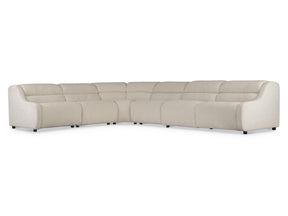 Gio White/Cream 6-Piece Fabric Power Motion Sectional - Ornate Home