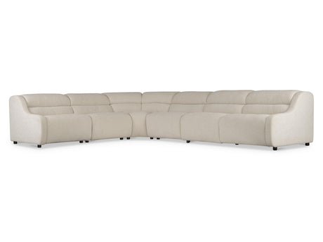 Gio White/Cream 6-Piece Fabric Power Motion Sectional - Ornate Home