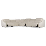 Gio White/Cream 6-Piece Fabric Power Motion Sectional - Ornate Home