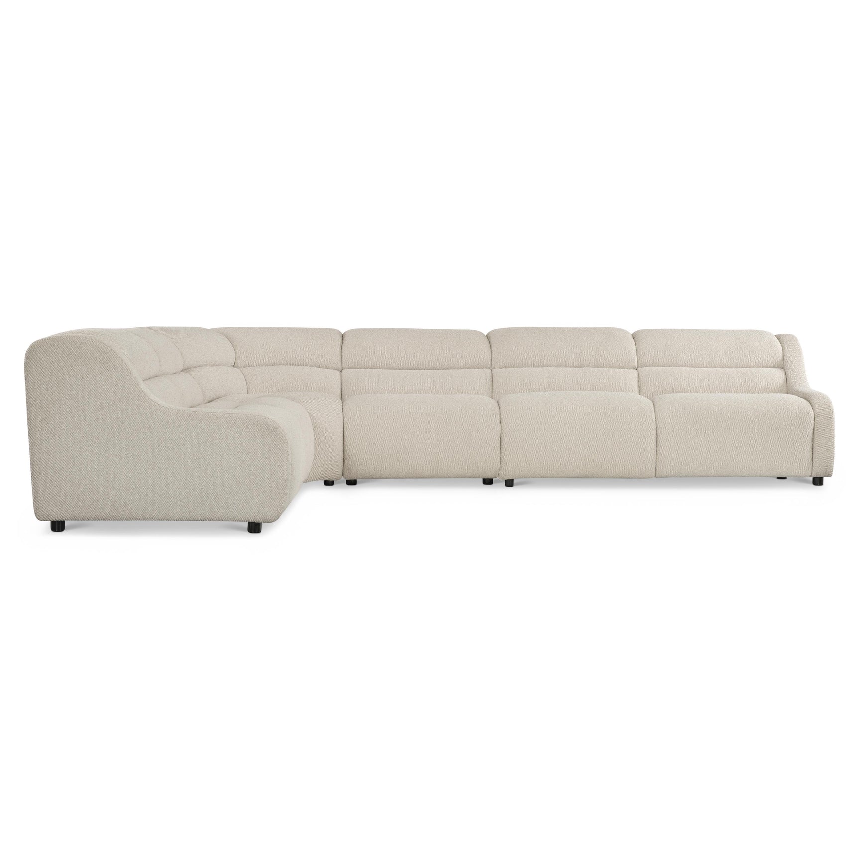 Gio White/Cream 6-Piece Fabric Power Motion Sectional - Ornate Home