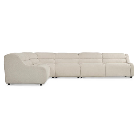Gio White/Cream Fabric Power Motion Sectional - Ornate Home