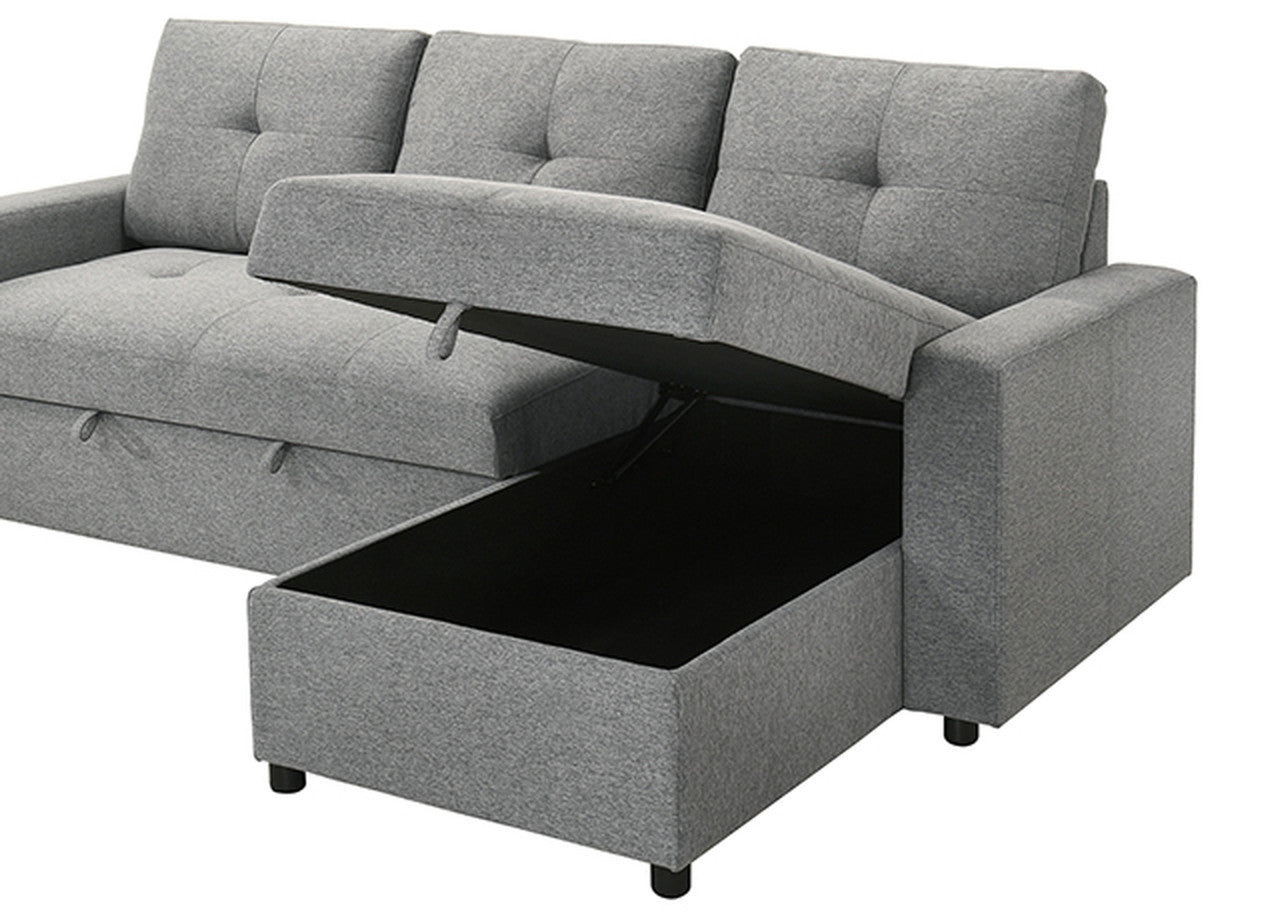 Giorgi Gray Sectional w/ Pullout - Ornate Home