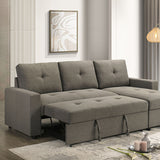 Giorgi Light Brown Sectional w/ Pullout - Ornate Home