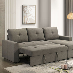 Giorgi Light Brown Sectional w/ Pullout - Ornate Home