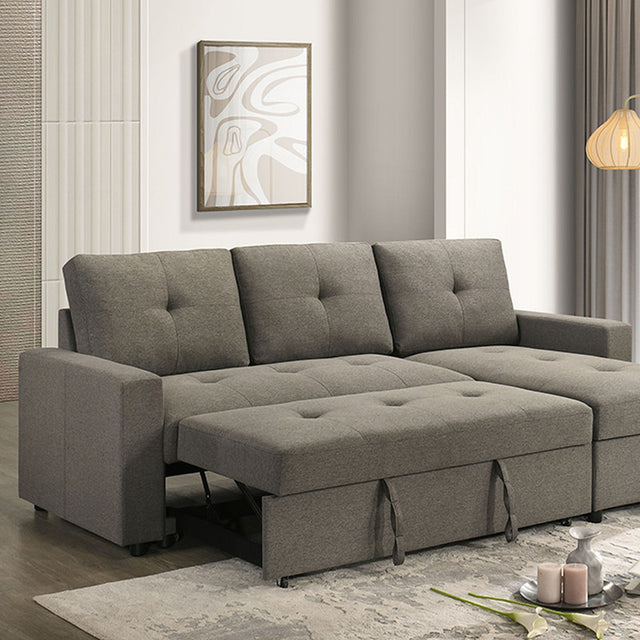 Giorgi Light Brown Sectional w/ Pullout - Ornate Home