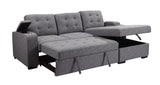 Giovanni Light Gray Sleeper Sectional Sofa w/ Storage - Ornate Home