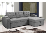 Giovanni Light Gray Sleeper Sectional Sofa w/ Storage - Ornate Home