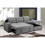 Giovanni Light Gray Sleeper Sectional Sofa w/ Storage - Ornate Home