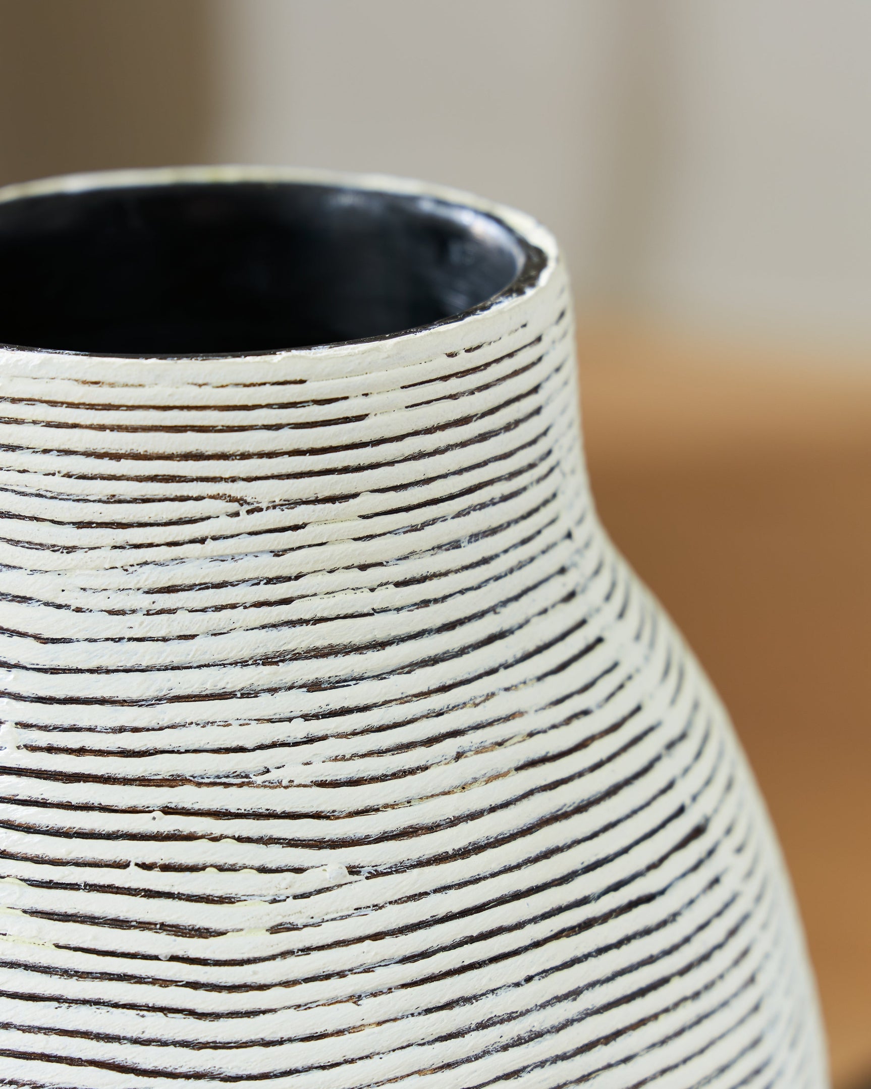 Girtha Antique White/Black Vase (16''H) (Online Special Price) - Ornate Home