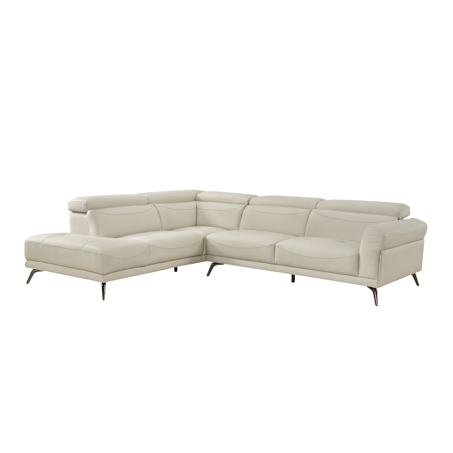 Giselle Beige 2-Piece Sectional with Left Side Chaise - Ornate Home