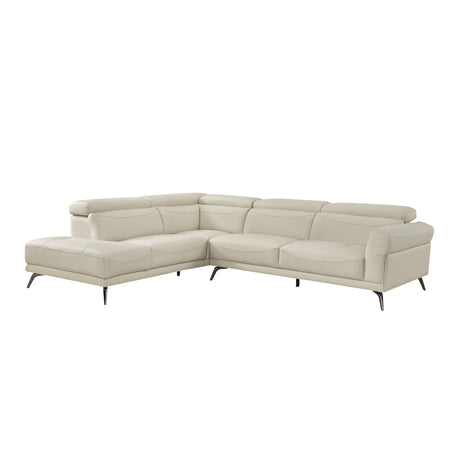 Giselle Beige 2-Piece Sectional with Left Side Chaise - Ornate Home